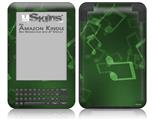 Bokeh Music Green - Decal Style Skin fits Amazon Kindle 3 Keyboard (with 6 inch display)