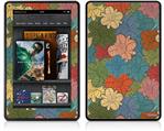 Amazon Kindle Fire (Original) Decal Style Skin - Flowers Pattern 01