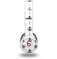 WraptorSkinz Skin Decal Wrap compatible with Beats Solo HD (Original) Nautical Anchors Away 02 White (HEADPHONES NOT INCLUDED)