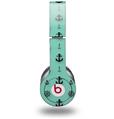 WraptorSkinz Skin Decal Wrap compatible with Beats Solo HD (Original) Nautical Anchors Away 02 Seafoam Green (HEADPHONES NOT INCLUDED)