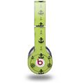 WraptorSkinz Skin Decal Wrap compatible with Beats Solo HD (Original) Nautical Anchors Away 02 Sage Green (HEADPHONES NOT INCLUDED)