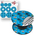 Decal Style Vinyl Skin Wrap 3 Pack for PopSockets Coconuts Palm Trees and Bananas Blue Medium (POPSOCKET NOT INCLUDED)