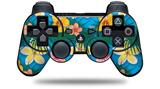 Sony PS3 Controller Decal Style Skin - Beach Flowers 02 Blue Medium (CONTROLLER NOT INCLUDED)