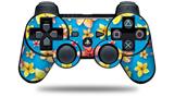 Sony PS3 Controller Decal Style Skin - Beach Flowers Blue Medium (CONTROLLER NOT INCLUDED)