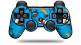 Sony PS3 Controller Decal Style Skin - Coconuts Palm Trees and Bananas Blue Medium (CONTROLLER NOT INCLUDED)