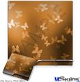 Decal Skin compatible with Sony PS3 Slim Bokeh Butterflies Orange