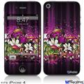 iPhone 4 Decal Style Vinyl Skin - Grungy Flower Bouquet (DOES NOT fit newer iPhone 4S)