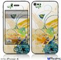 iPhone 4 Decal Style Vinyl Skin - Water Butterflies (DOES NOT fit newer iPhone 4S)