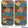 iPhone 4 Decal Style Vinyl Skin - Flowers Pattern 01 (DOES NOT fit newer iPhone 4S)