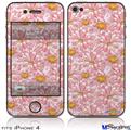 iPhone 4 Decal Style Vinyl Skin - Flowers Pattern 12 (DOES NOT fit newer iPhone 4S)