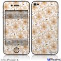 iPhone 4 Decal Style Vinyl Skin - Flowers Pattern 15 (DOES NOT fit newer iPhone 4S)