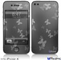 iPhone 4 Decal Style Vinyl Skin - Bokeh Butterflies Grey (DOES NOT fit newer iPhone 4S)