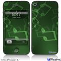 iPhone 4 Decal Style Vinyl Skin - Bokeh Music Green (DOES NOT fit newer iPhone 4S)