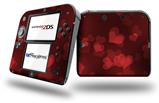 Bokeh Hearts Red - Decal Style Vinyl Skin fits Nintendo 2DS - 2DS NOT INCLUDED