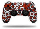 WraptorSkinz Skin compatible with Sony PS4 Dualshock Controller PlayStation 4 Original Slim and Pro Locknodes 03 Red Dark (CONTROLLER NOT INCLUDED)