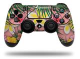 WraptorSkinz Skin compatible with Sony PS4 Dualshock Controller PlayStation 4 Original Slim and Pro Beach Flowers 02 Pink (CONTROLLER NOT INCLUDED)