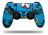 WraptorSkinz Skin compatible with Sony PS4 Dualshock Controller PlayStation 4 Original Slim and Pro Coconuts Palm Trees and Bananas Blue Medium (CONTROLLER NOT INCLUDED)