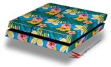 Vinyl Decal Skin Wrap compatible with Sony PlayStation 4 Original Console Beach Flowers 02 Blue Medium (PS4 NOT INCLUDED)