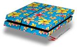 Vinyl Decal Skin Wrap compatible with Sony PlayStation 4 Original Console Beach Flowers Blue Medium (PS4 NOT INCLUDED)