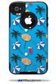 Beach Party Umbrellas Blue Medium - Decal Style Vinyl Skin fits Otterbox Commuter iPhone4/4s Case (CASE SOLD SEPARATELY)