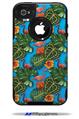 Famingos and Flowers Blue Medium - Decal Style Vinyl Skin fits Otterbox Commuter iPhone4/4s Case (CASE SOLD SEPARATELY)