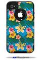 Beach Flowers 02 Blue Medium - Decal Style Vinyl Skin fits Otterbox Commuter iPhone4/4s Case (CASE SOLD SEPARATELY)