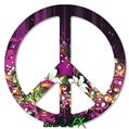 Grungy Flower Bouquet - Peace Sign Car Window Decal 6 x 6 inches