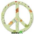 Birds Butterflies and Flowers - Peace Sign Car Window Decal 6 x 6 inches