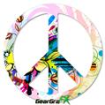 Floral Splash - Peace Sign Car Window Decal 6 x 6 inches