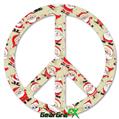 Lots of Santas - Peace Sign Car Window Decal 6 x 6 inches