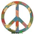 Flowers Pattern 01 - Peace Sign Car Window Decal 6 x 6 inches