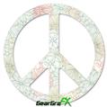 Flowers Pattern 02 - Peace Sign Car Window Decal 6 x 6 inches