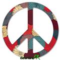 Flowers Pattern 04 - Peace Sign Car Window Decal 6 x 6 inches