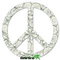 Flowers Pattern 05 - Peace Sign Car Window Decal 6 x 6 inches