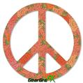 Flowers Pattern Roses 06 - Peace Sign Car Window Decal 6 x 6 inches
