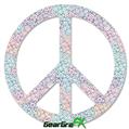 Flowers Pattern 08 - Peace Sign Car Window Decal 6 x 6 inches