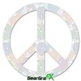 Flowers Pattern 10 - Peace Sign Car Window Decal 6 x 6 inches