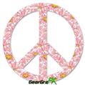 Flowers Pattern 12 - Peace Sign Car Window Decal 6 x 6 inches