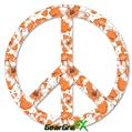 Flowers Pattern 14 - Peace Sign Car Window Decal 6 x 6 inches