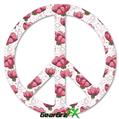 Flowers Pattern 16 - Peace Sign Car Window Decal 6 x 6 inches