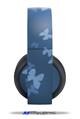 Vinyl Decal Skin Wrap compatible with Original Sony PlayStation 4 Gold Wireless Headphones Bokeh Butterflies Blue (PS4 HEADPHONES  NOT INCLUDED)