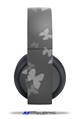 Vinyl Decal Skin Wrap compatible with Original Sony PlayStation 4 Gold Wireless Headphones Bokeh Butterflies Grey (PS4 HEADPHONES  NOT INCLUDED)
