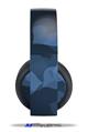 Vinyl Decal Skin Wrap compatible with Original Sony PlayStation 4 Gold Wireless Headphones Bokeh Hearts Blue (PS4 HEADPHONES  NOT INCLUDED)