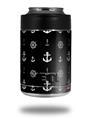 Skin Decal Wrap for Yeti Colster, Ozark Trail and RTIC Can Coolers - Nautical Anchors Away 02 Black (COOLER NOT INCLUDED)