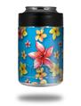 Skin Decal Wrap for Yeti Colster, Ozark Trail and RTIC Can Coolers - Beach Flowers Blue Medium (COOLER NOT INCLUDED)