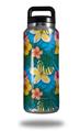 WraptorSkinz Skin Decal Wrap for Yeti Rambler Bottle 36oz Beach Flowers 02 Blue Medium (YETI NOT INCLUDED)