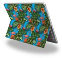 Famingos and Flowers Blue Medium - Decal Style Vinyl Skin fits Microsoft Surface Pro 4 (SURFACE NOT INCLUDED)