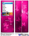 iPod Nano 4G Skin - Bokeh Butterflies Hot Pink