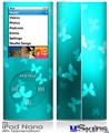 iPod Nano 4G Skin - Bokeh Butterflies Neon Teal