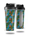 Decal Style Skin Wrap works with Blender Bottle 28oz Famingos and Flowers Blue Medium (BOTTLE NOT INCLUDED)